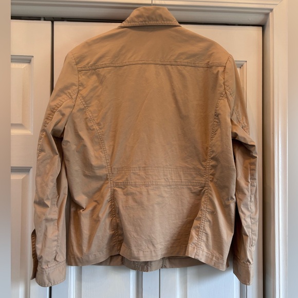 St. John’s Bay, stretch khaki 4 pocket utility jacket, L - Picture 2 of 10